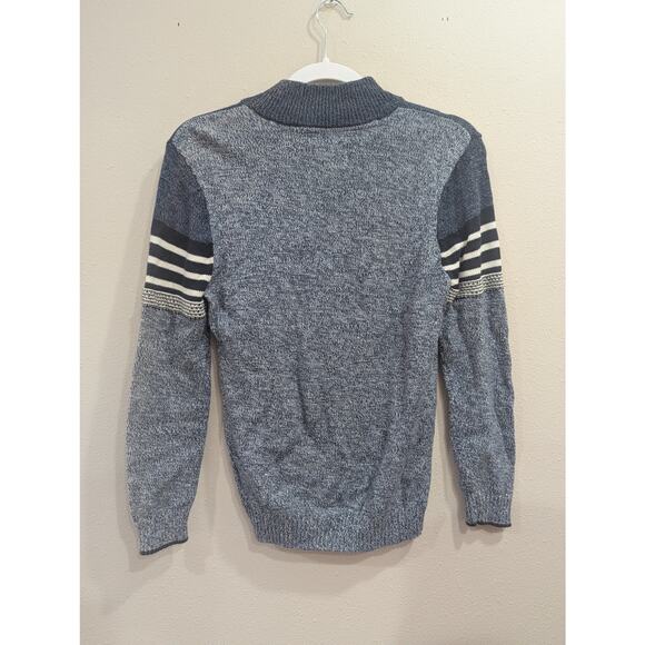 Men's blue 2 tone 1/4 zip knit sweater by Urban Pipeline size Large - Picture 5 of 9